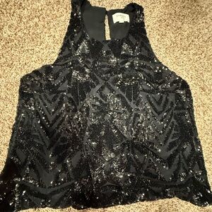Everly Black Sequin Tank Top